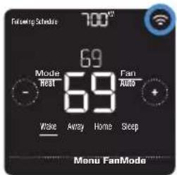 HONEYWELL RCHT8612WF2005/W - Wi-Fi connection status - 8