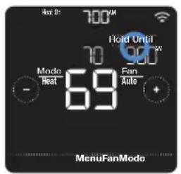 HONEYWELL RCHT8612WF2005/W - Réglage du maintien temporaire (à utiliser avec les programmations temporelles uniquement) - 1