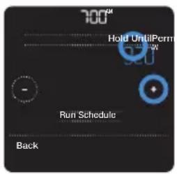 HONEYWELL RCHT8612WF2005/W - Setting temporary hold (for use with time-based schedules only) - 2