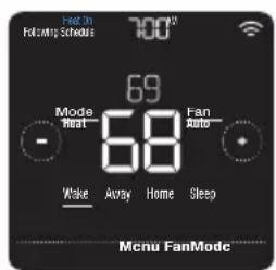 HONEYWELL RCHT8612WF2005/W - Adjusting the temperature in Auto mode - 1