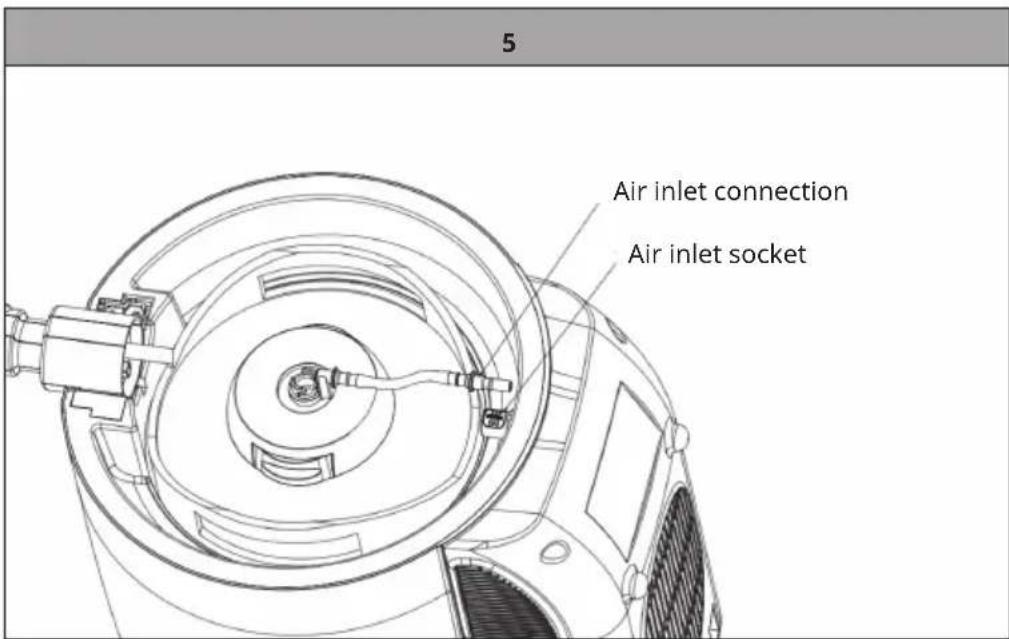 5 Air inlet connection Air inlet socket
