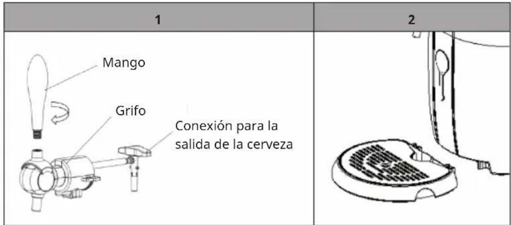 1 Mango Grifo Conexión para la salida de la cerveza 2
