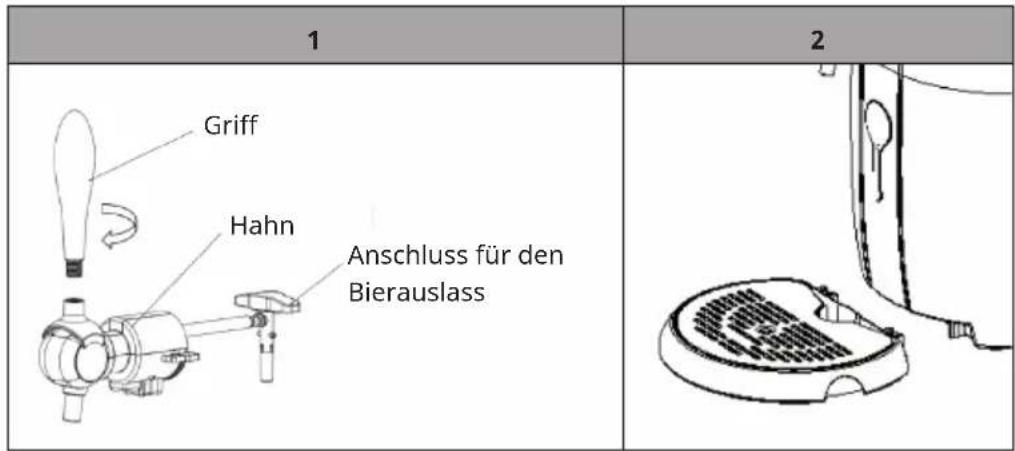1 2 Griff Hahn Anschluss für den Bierauslass