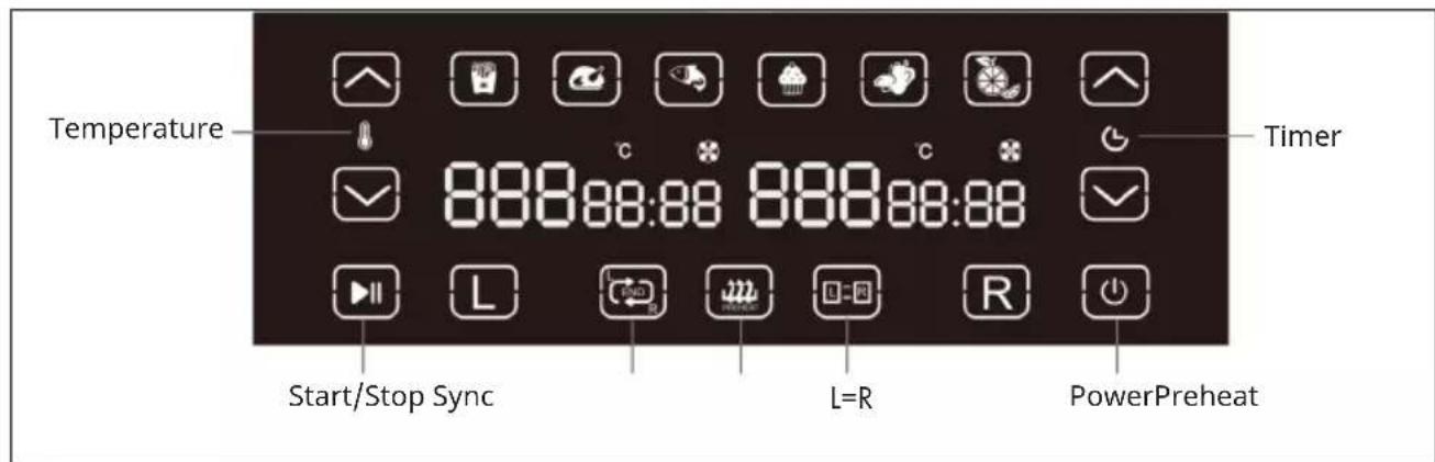 Klarstein VitaFry Duo Elegance - CONTROL PANEL AND BUTTON FUNCTIONS - 1