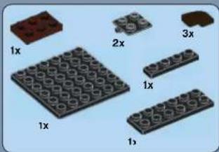Illustration of various LEGO brick blocks with varying sizes (1x, 2x, 3x, 1x, 1b) shown as different shapes and colors.