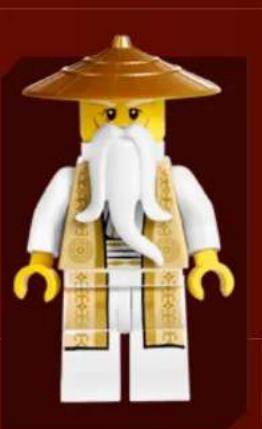 Lego statue of a white bearded man wearing a conical hat and traditional Chinese-style robes (no text or symbols visible)