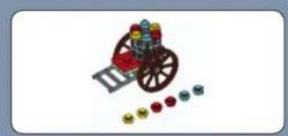 3D illustration of a toy car with colorful wheels and a ladder, no text or symbols present