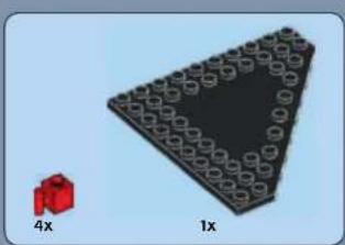 3D diagram of a triangular structure made of black circular holes, with a small red 4x block shown on the left (no text or symbols on the structure itself)