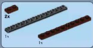 Three LEGO brick trigrams arranged vertically, each labeled with a multiplier (2x, 1x), no text or symbols present.