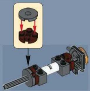 Mechanical assembly diagram showing a shaft and housing with a close-up inset of a component (no text or symbols)