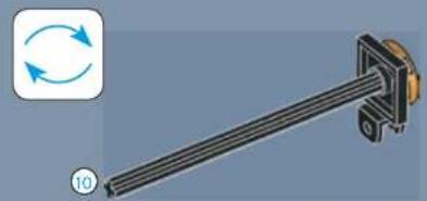 Mechanical lever assembly with rotating arrow icon (no text or symbols)