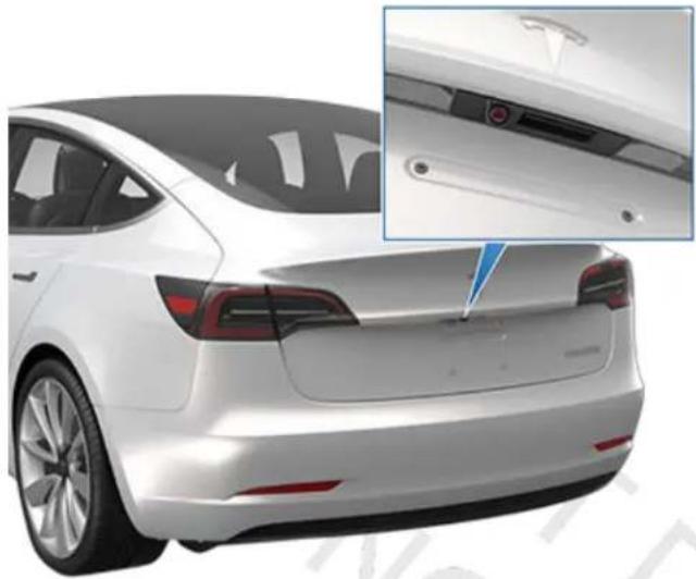 TESLA Model 3 (2017) - Emplacement de la caméra - 1