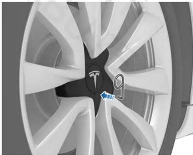 TESLA Model 3 (2017) - Dépose et installation des caches d'écrou de roue - 1