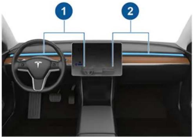 TESLA Model 3 (2023) - Réglage des volets d'aération avant - 1