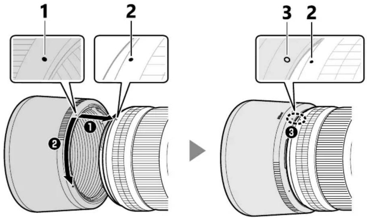 NIKON NIKKOR Z 135mm f/1.8 S Plena - Fixation du parasoleil - 1