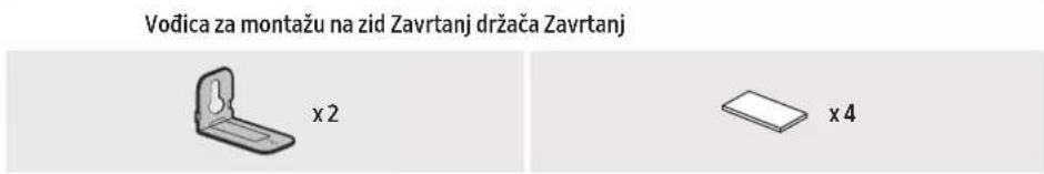 Vodica za montažu na zid Zavrtanj držača Zavrtanj x 2 x 4