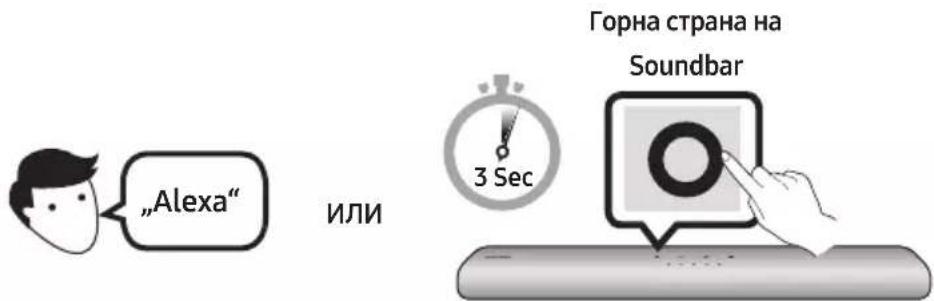 "Alexa" ИЛИ 3 Sec Горна страна на Soundbar