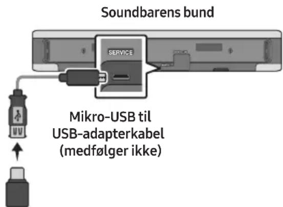 Soundbarens bund SERVICE Mikro-USB til USB-adapterkabel (medfølger ikke)