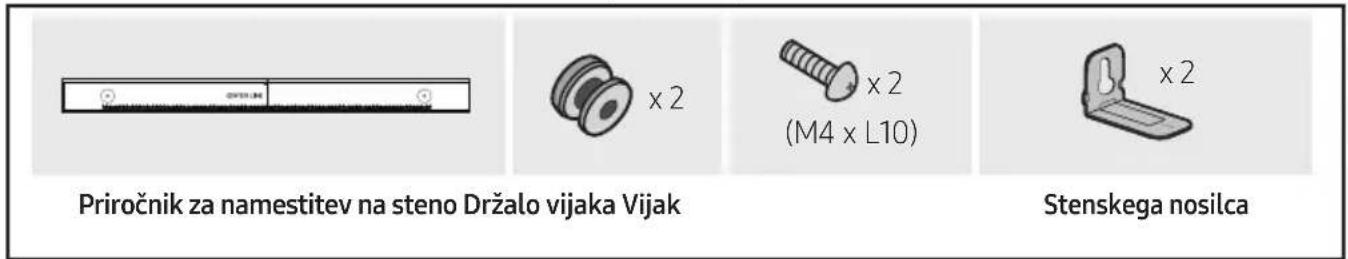 Priročnik za namestitev na steno Držalo vijaka Vijak x 2 x 2 (M4 x L10) x 2 Stenskega nosilca