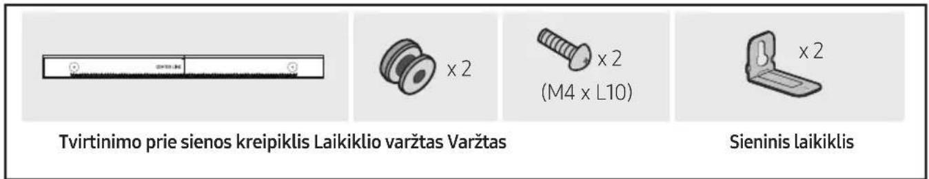 Tvirtinimo prie sienos kreipiklis Laikiklio varžtas Varžtas x 2 x 2 (M4 x L10) x 2 Sieninis laikiklis