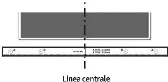 A B A T70°: 470mm B T70°: 236mm B A Linea centrale