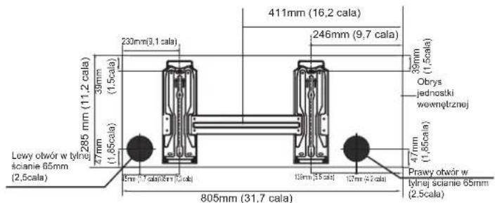 SAMSUNG AR18BXHQASIXEU - WYMIARY PŁYTY MONTAŻOWEJ - 2