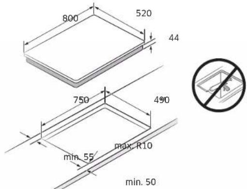 SAMSUNG NZ85C5047FK - Installazione del piano cottura - 2