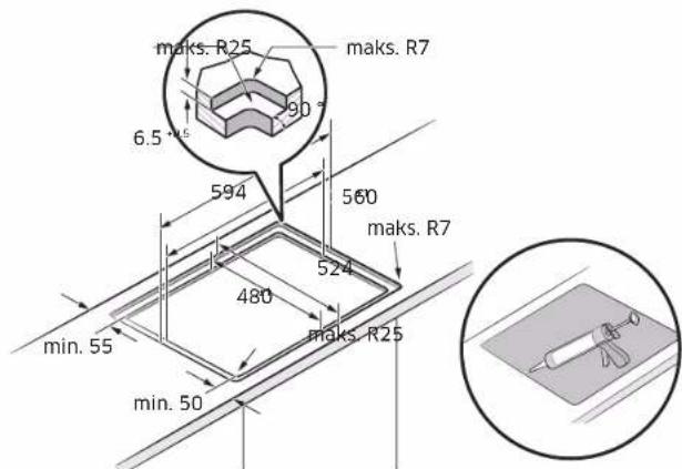 SAMSUNG NZ64B6058FK - Instalimi i pllakës së sobës - 2