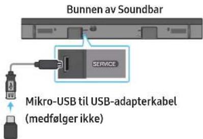 Bunnen av Soundbar SERVICE Mikro-USB til USB-adapterkabel (medfølger ikke)