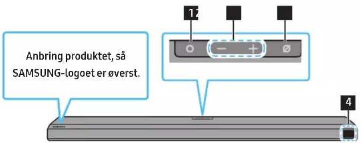 Anbring produktet, så SAMSUNG-logoet er øverst.