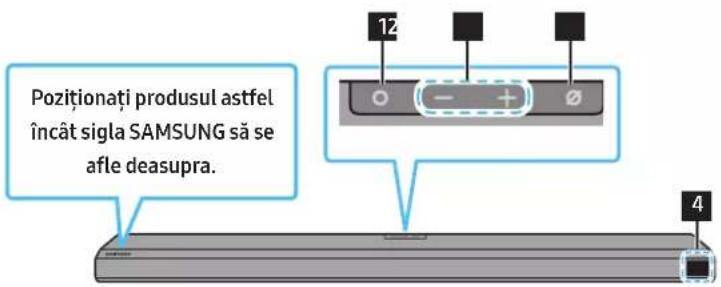 Pozitionați produsul astfel încât sigla SAMSUNG să se afle deasupra. 12 4