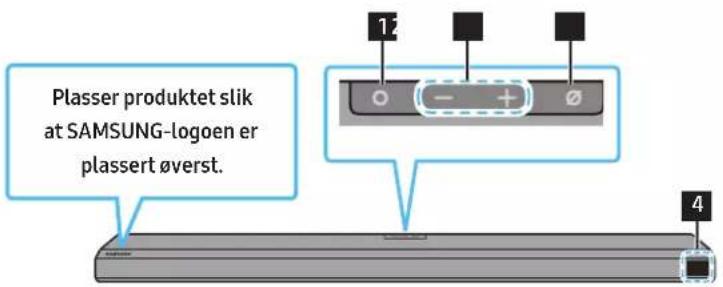 Plasser produktet slik at SAMSUNG-logoen er plassert øverst.