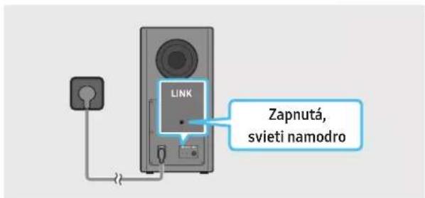 LINK Zapnutá, svieti namodro