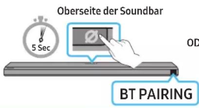 Oberseite der Soundbar 5 Sec OD BT PAIRING