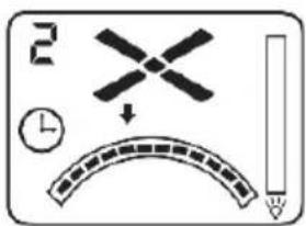 Diagram showing a speedometer with a star-shaped sensor, clock, and arc symbol indicating speed measurement.