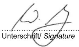 Unterschrift/ Signature