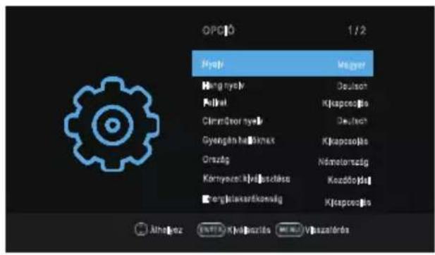 OK OTV 32H-5022C - Option (Kiválasztás) Menü - 1