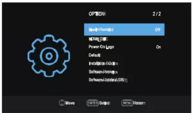 OK OTV 32H-5022C - Option Menu - 2