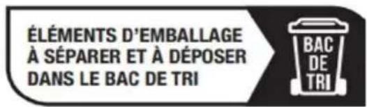 ÉLÉMENTS D'EMBALLAGE À SÉPARER ET À DÉPOSER DANS LE BAC DE TRI