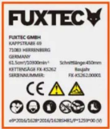Fuxtec FX-KS262 - Sinal de aviso - 1
