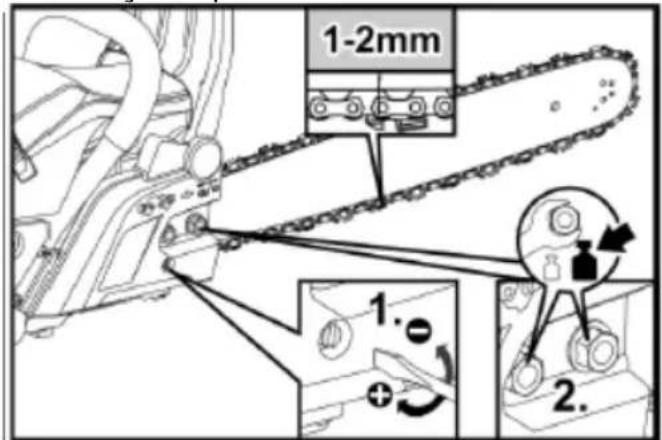 Fuxtec FX-KS255 - Remonter le cache de chaîne sur le bloc- moteur (A). Pour ce faire : - 1