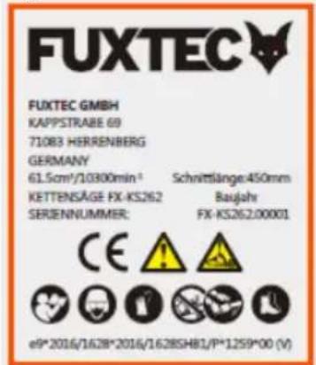Fuxtec FX-KS255 - Waarschuwingsteken - 1