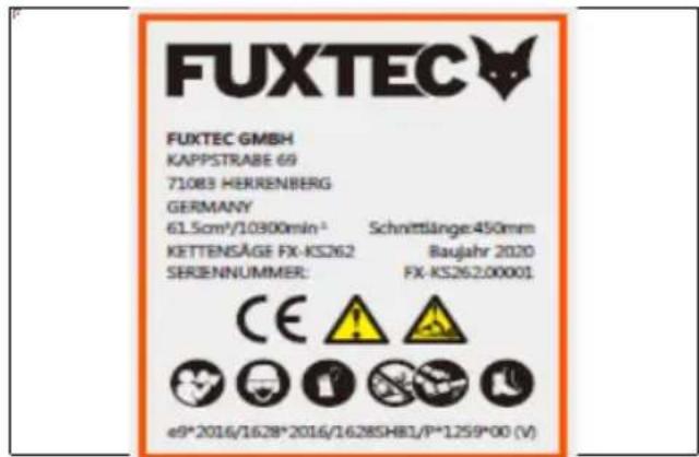 Fuxtec FX-KS255 - Etiqueta de advertencias - 1
