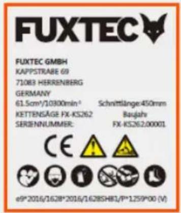 Fuxtec FX-KS255 - Symboler på motorsågen - 6