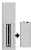 OK OTV 40GF-5023C - Installing Batteries in the Remote Control - 1