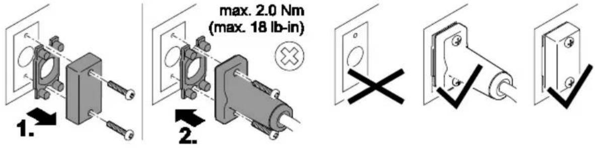 1. max. 2.0 Nm (max. 18 lb-in) 2.