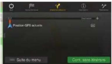 Position GPS actuelle Suite du menu Cont. sans itinérêne