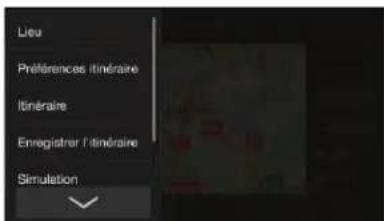 Lieu Préférences Itinéraire Itinéraire Enregistrer l'itinéraire Simulation
