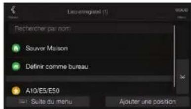 Leu enregistré (1) Recherche par nom Sauver Maison Définir comme bureau A10/E5/E50 Suite du menu Ajouter une position
