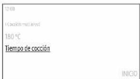 12:00 Cocción multi-level 180 °C Tiempo de cocción INICIO
